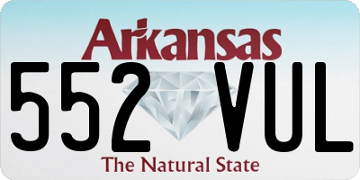 AR license plate 552VUL