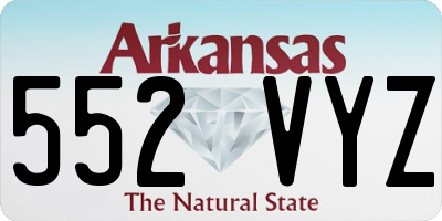 AR license plate 552VYZ