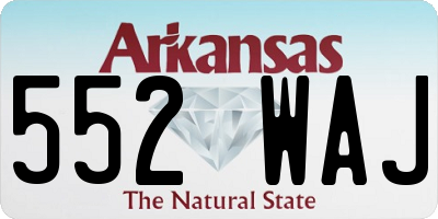 AR license plate 552WAJ