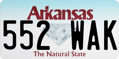 AR license plate 552WAK