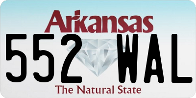 AR license plate 552WAL