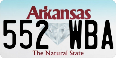 AR license plate 552WBA