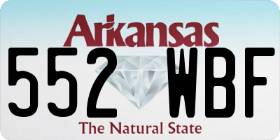 AR license plate 552WBF