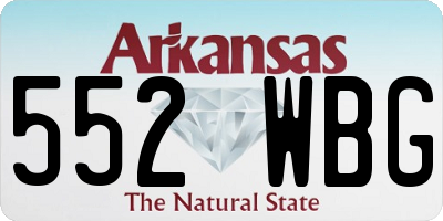 AR license plate 552WBG