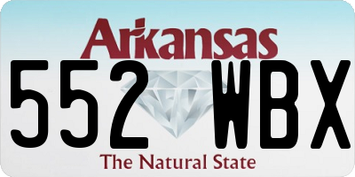 AR license plate 552WBX
