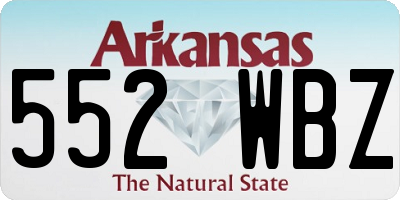 AR license plate 552WBZ