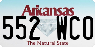AR license plate 552WCO