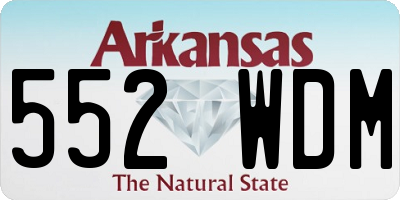 AR license plate 552WDM