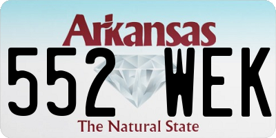 AR license plate 552WEK