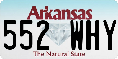 AR license plate 552WHY