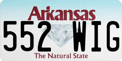 AR license plate 552WIG