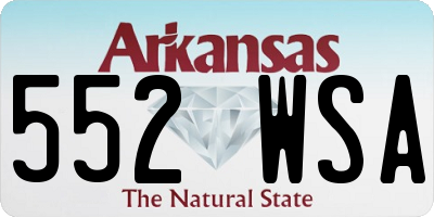 AR license plate 552WSA