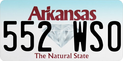 AR license plate 552WSO