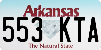 AR license plate 553KTA