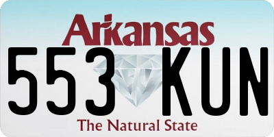 AR license plate 553KUN