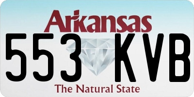 AR license plate 553KVB