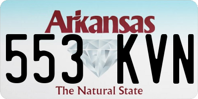 AR license plate 553KVN
