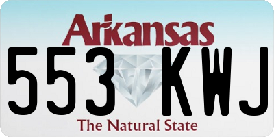 AR license plate 553KWJ