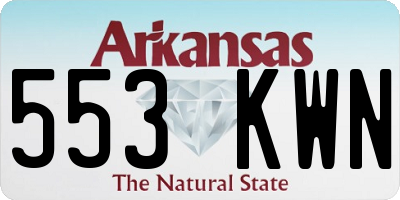 AR license plate 553KWN