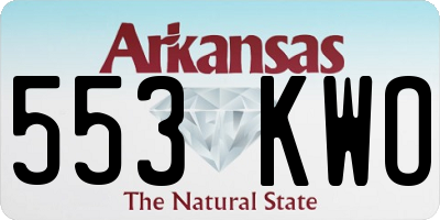 AR license plate 553KWO