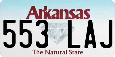 AR license plate 553LAJ