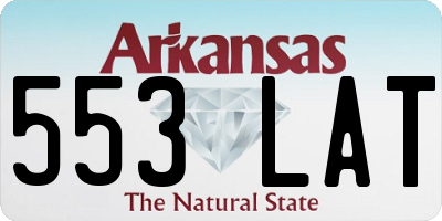 AR license plate 553LAT