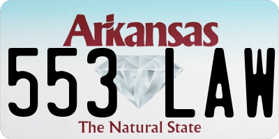 AR license plate 553LAW