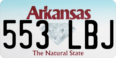 AR license plate 553LBJ