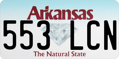 AR license plate 553LCN