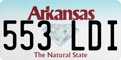 AR license plate 553LDI