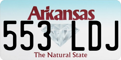 AR license plate 553LDJ