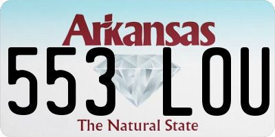 AR license plate 553LOU