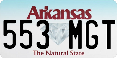 AR license plate 553MGT
