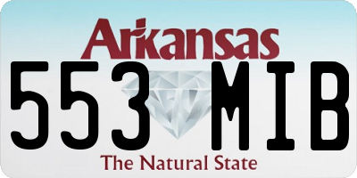 AR license plate 553MIB