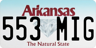 AR license plate 553MIG