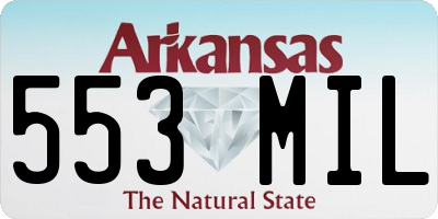 AR license plate 553MIL