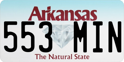 AR license plate 553MIN