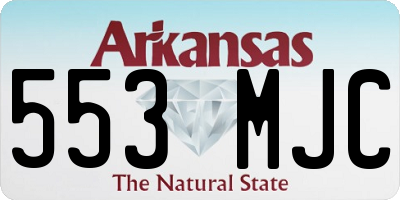 AR license plate 553MJC