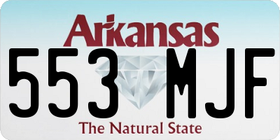 AR license plate 553MJF