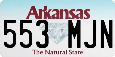 AR license plate 553MJN