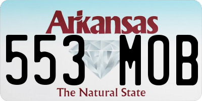 AR license plate 553MOB