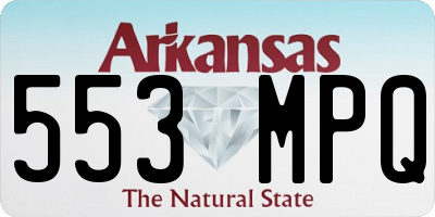 AR license plate 553MPQ