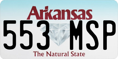 AR license plate 553MSP