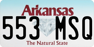 AR license plate 553MSQ