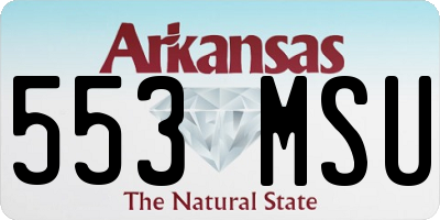 AR license plate 553MSU