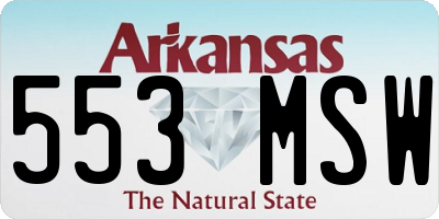 AR license plate 553MSW