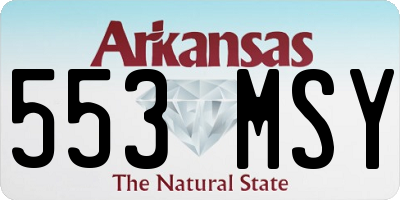 AR license plate 553MSY