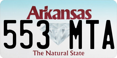 AR license plate 553MTA