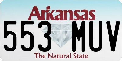 AR license plate 553MUV