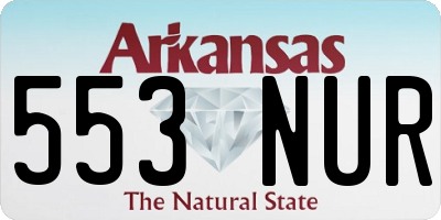 AR license plate 553NUR